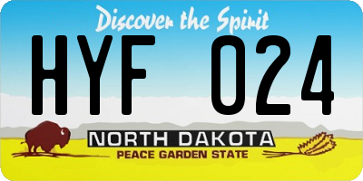 ND license plate HYF024