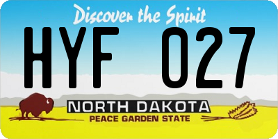 ND license plate HYF027