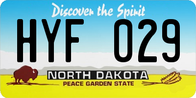 ND license plate HYF029
