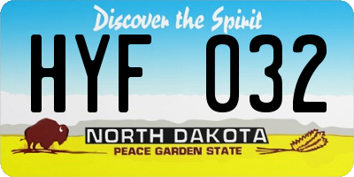 ND license plate HYF032