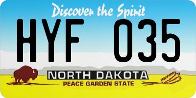ND license plate HYF035