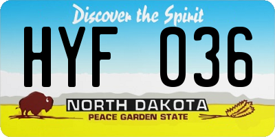 ND license plate HYF036
