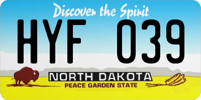 ND license plate HYF039
