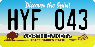 ND license plate HYF043