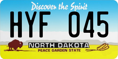 ND license plate HYF045