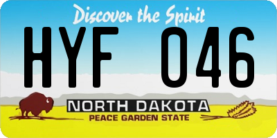 ND license plate HYF046