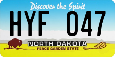 ND license plate HYF047