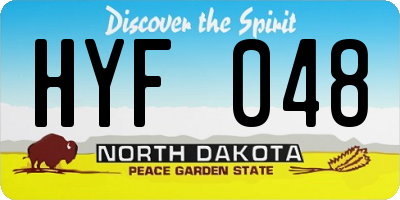 ND license plate HYF048