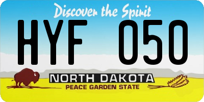 ND license plate HYF050