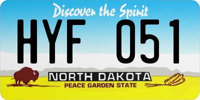 ND license plate HYF051
