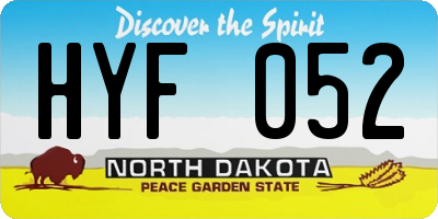 ND license plate HYF052