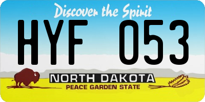 ND license plate HYF053