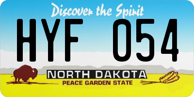 ND license plate HYF054