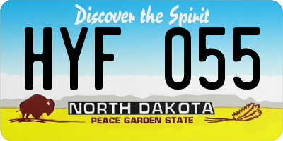ND license plate HYF055