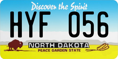 ND license plate HYF056