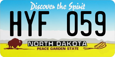 ND license plate HYF059