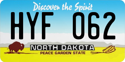 ND license plate HYF062