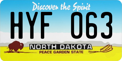 ND license plate HYF063