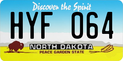 ND license plate HYF064