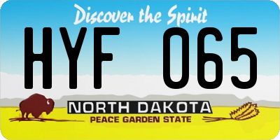 ND license plate HYF065