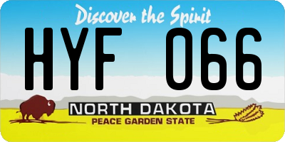 ND license plate HYF066