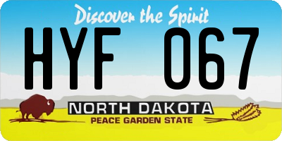 ND license plate HYF067