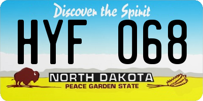 ND license plate HYF068