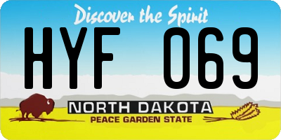 ND license plate HYF069