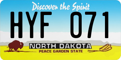 ND license plate HYF071