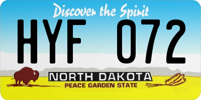 ND license plate HYF072
