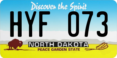 ND license plate HYF073