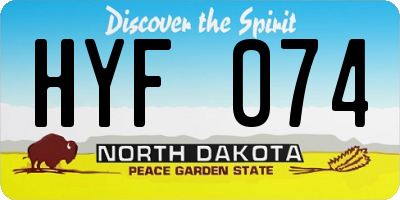 ND license plate HYF074