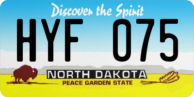 ND license plate HYF075
