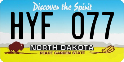 ND license plate HYF077