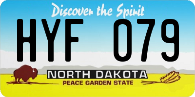 ND license plate HYF079