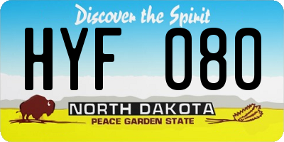 ND license plate HYF080