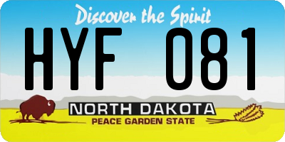 ND license plate HYF081
