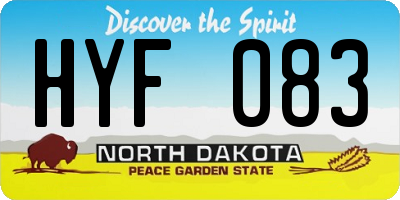 ND license plate HYF083