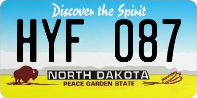 ND license plate HYF087