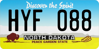 ND license plate HYF088