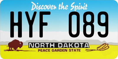 ND license plate HYF089
