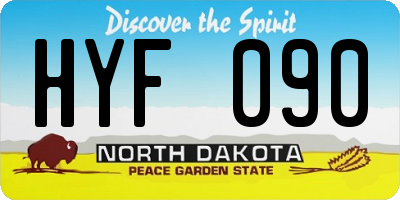 ND license plate HYF090