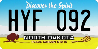 ND license plate HYF092
