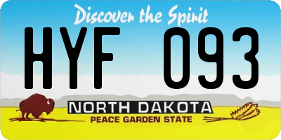 ND license plate HYF093