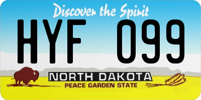 ND license plate HYF099