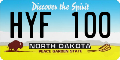 ND license plate HYF100