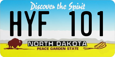 ND license plate HYF101
