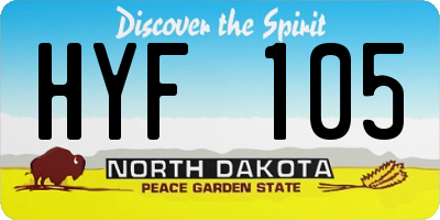 ND license plate HYF105