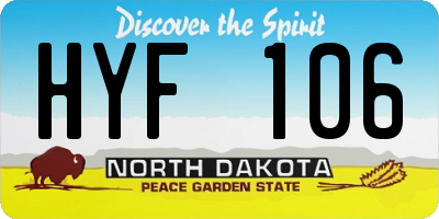 ND license plate HYF106