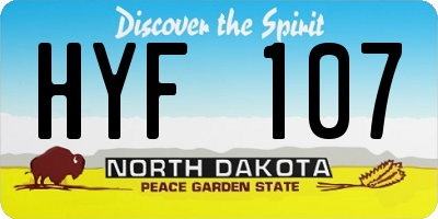 ND license plate HYF107